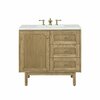 James Martin Vanities Laurent 36in Single Vanity, Light Natural Oak w/ 3 CM Ethereal Noctis Top 545-V36-LNO-3ENC